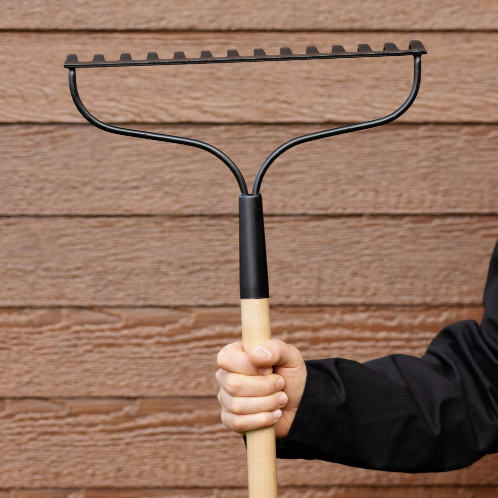 Bow rake wood handle