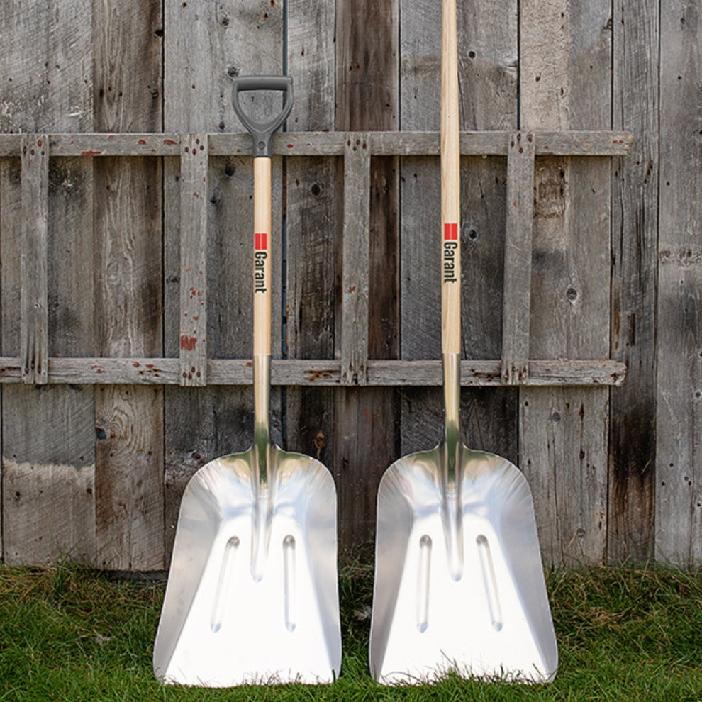Grain scoop with aluminum blade