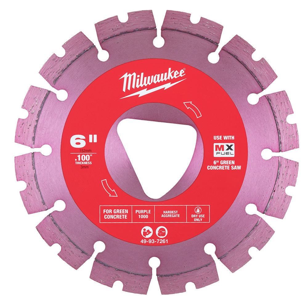 Diamond Blade For Green Concrete 6" x .100" Purple