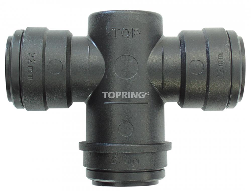 Té de dérivation en polymère de 22 mm S05, modèle Airline