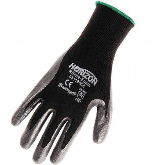 Horizon, Work Gloves, Black, Nitrile, Foam Coated, Large