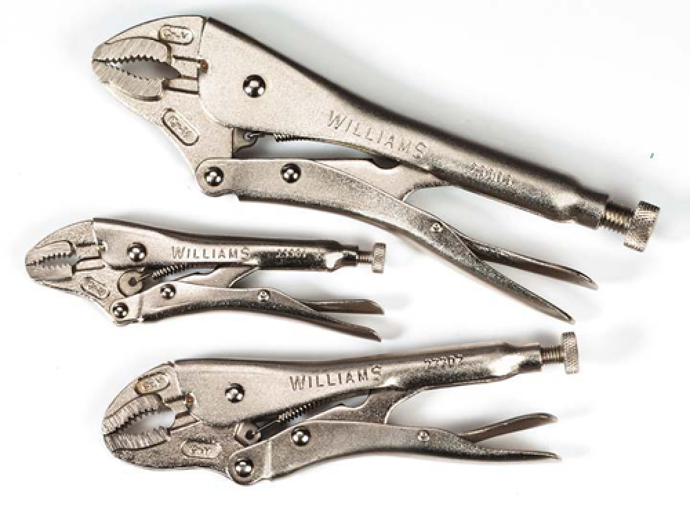 3 Piece Curved Jaw Locking Pliers with Cutter Set
