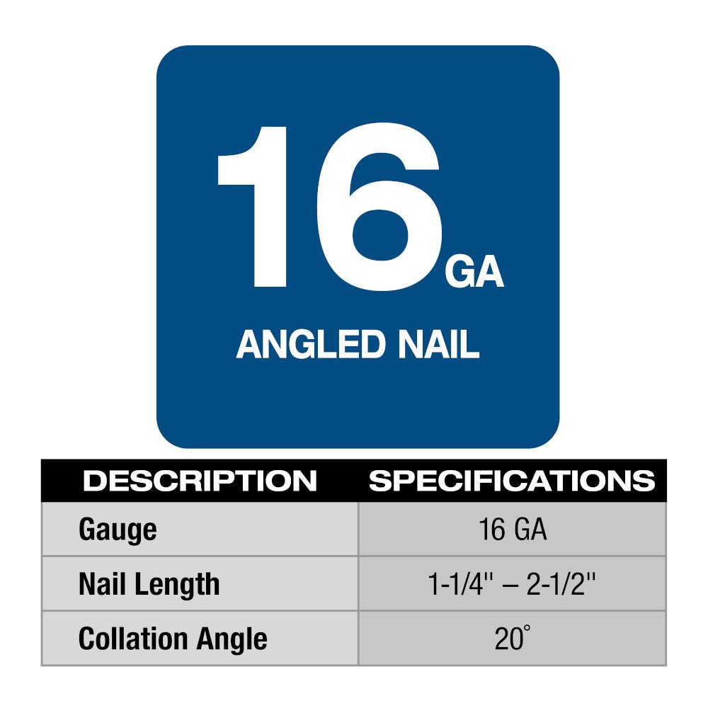 16 Gauge Angled Finish Nailer