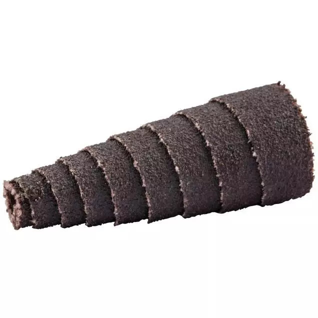 Full Tapered Coated Spiral Roll, 3/4 in Dia x 1-1/2 in OAL, 1/8 in Pilot Hole, 80 Grit, Aluminum Oxide Abrasive