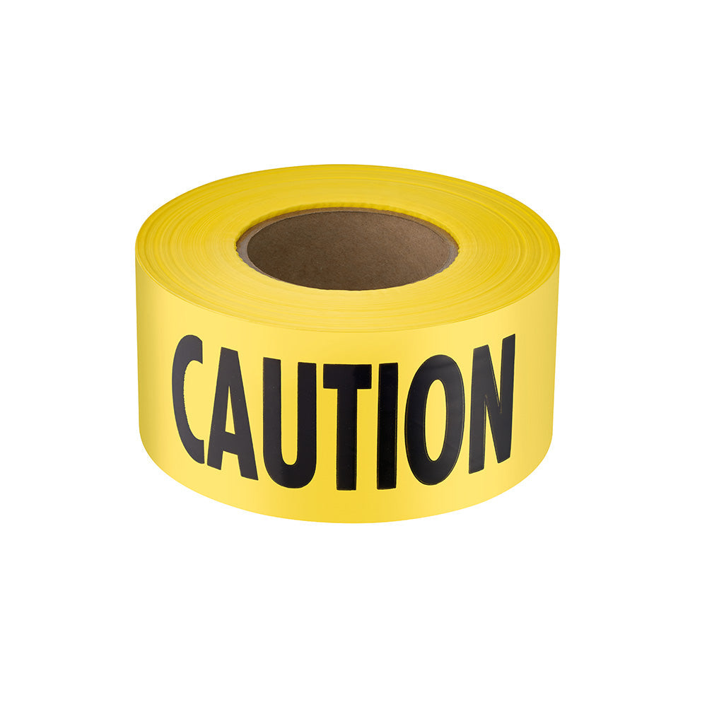 Empire® Premium Barricade Tape - Caution, Yellow, 3mm, 3''x 1000', 8/PK