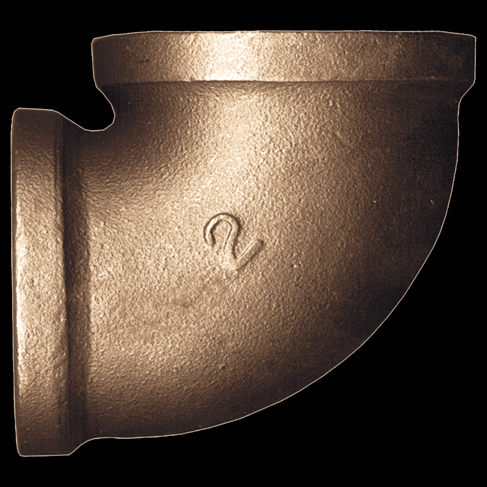 Coude à 90° en fonte, laiton, 2 FPT