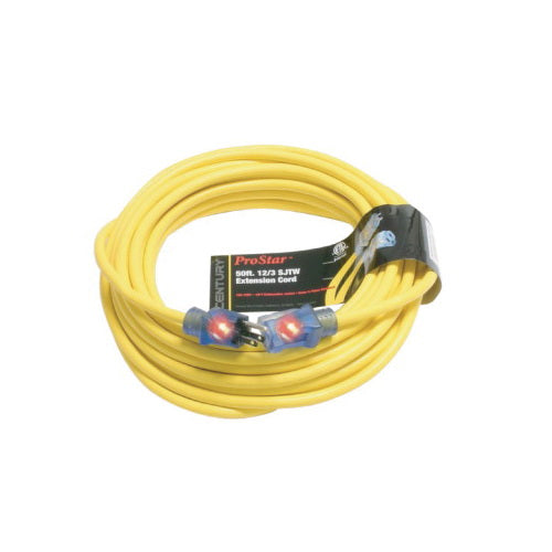 Rallonge lumineuse robuste 50 pieds 12/3 SJTW jaune
