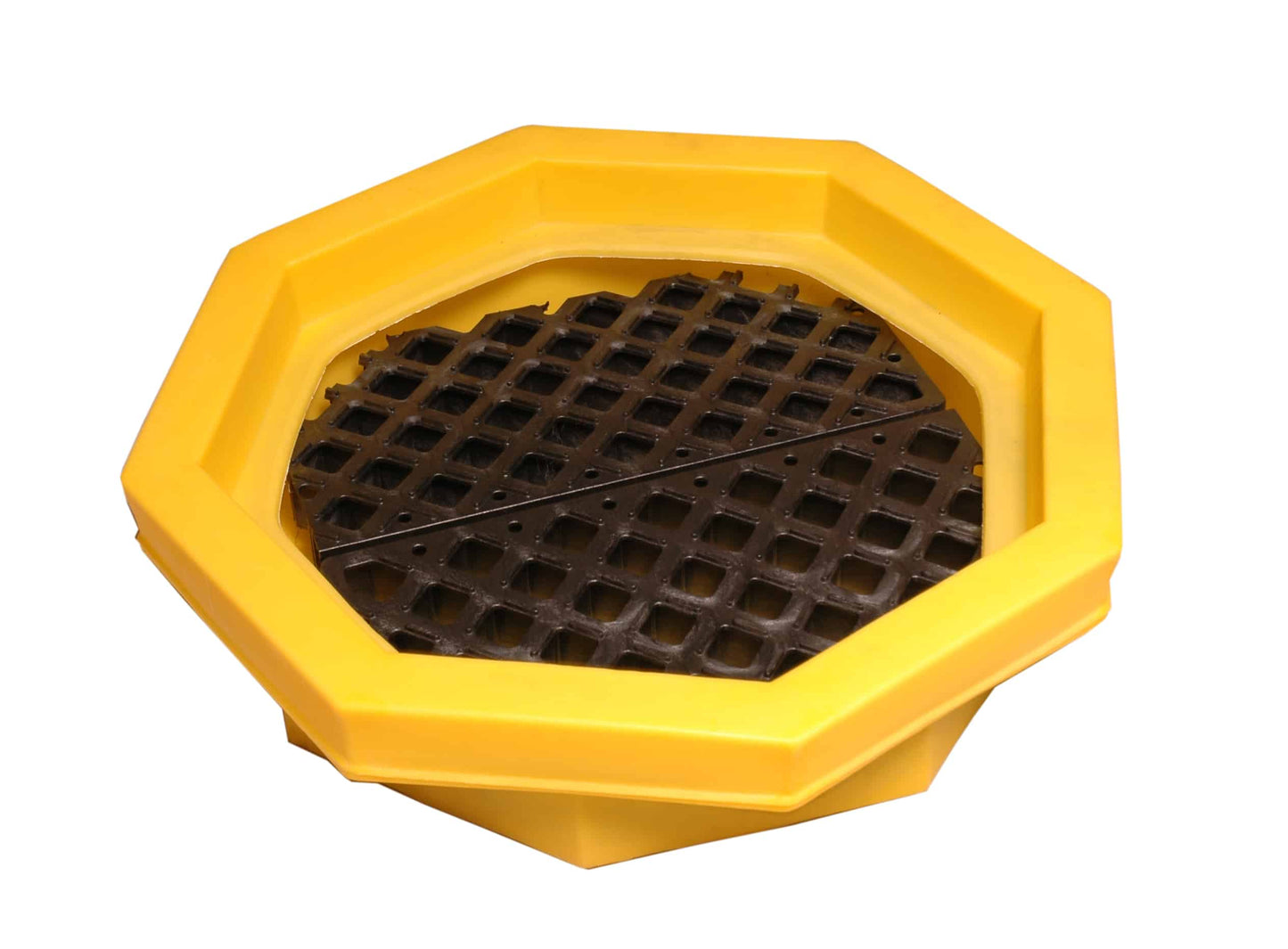 Ultra-Tech, Ultra-Drum Tray®, With Grating, Yellow, Polyethylene, 21 Gallons, 32" x 32" x 8.1"