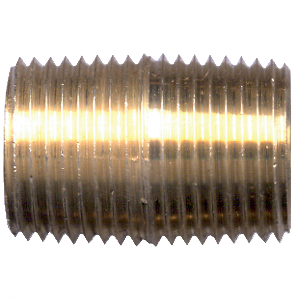 Close Nipple, Brass, 1/2 MPT