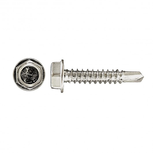 14 × 3" DRILL-X Hex Washer Head Self-Drilling Tapping Screws Zinc Plated
