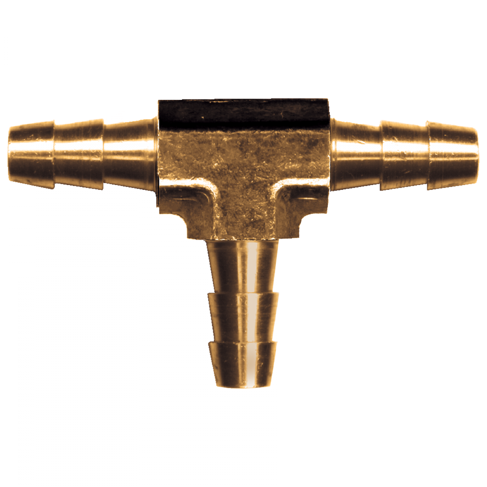 Hose Barb Union Tee, Brass, 5/16 ID
