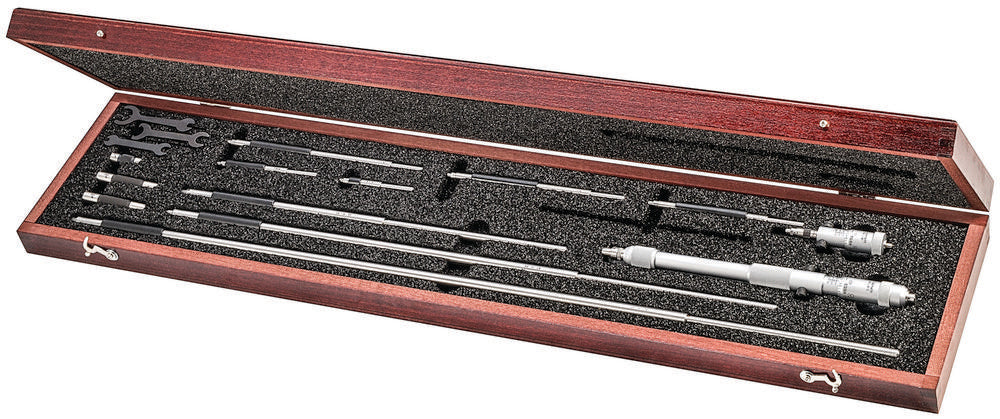 Solid-Rod Inside Micrometer Set With Case 2-32" Range .001"