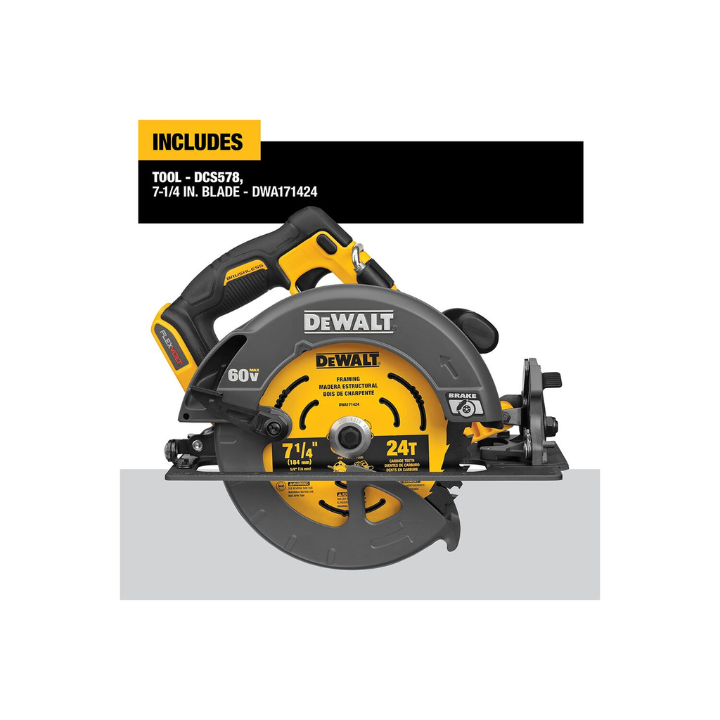 DEWALT 60V MAX* Brushless Cordless 7-1/4 in. Circular Saw with Electronic Brake (Tool Only)