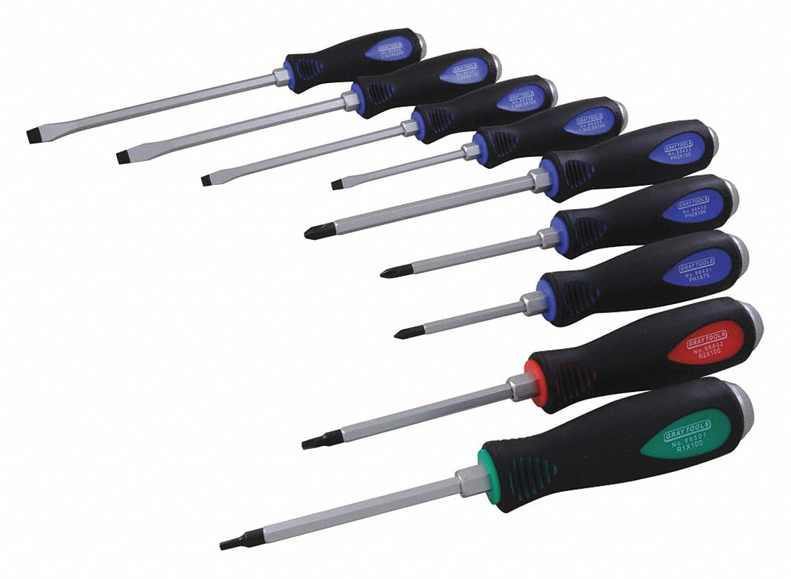 Heavy-Duty Comfort Grip Screwdriver Set, Multiple Pieces