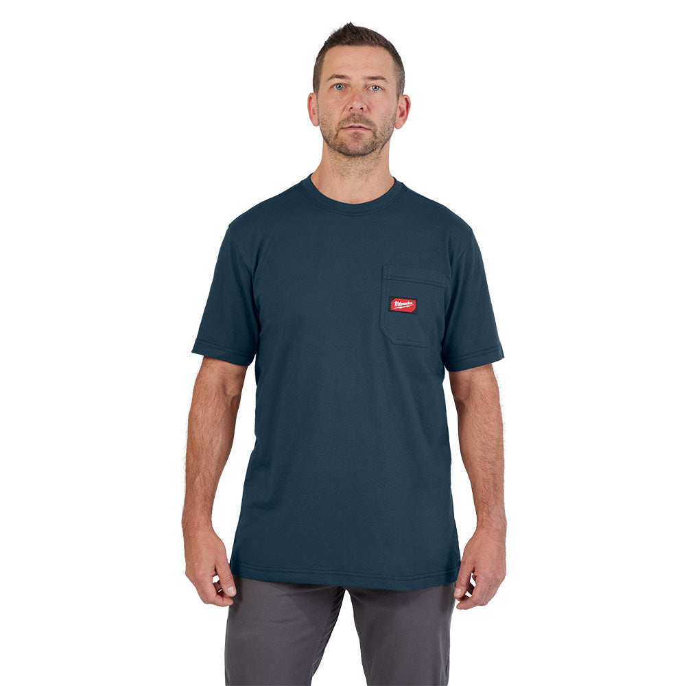 Gridiron™ Pocket T-shirt - Short Sleeve Blue L