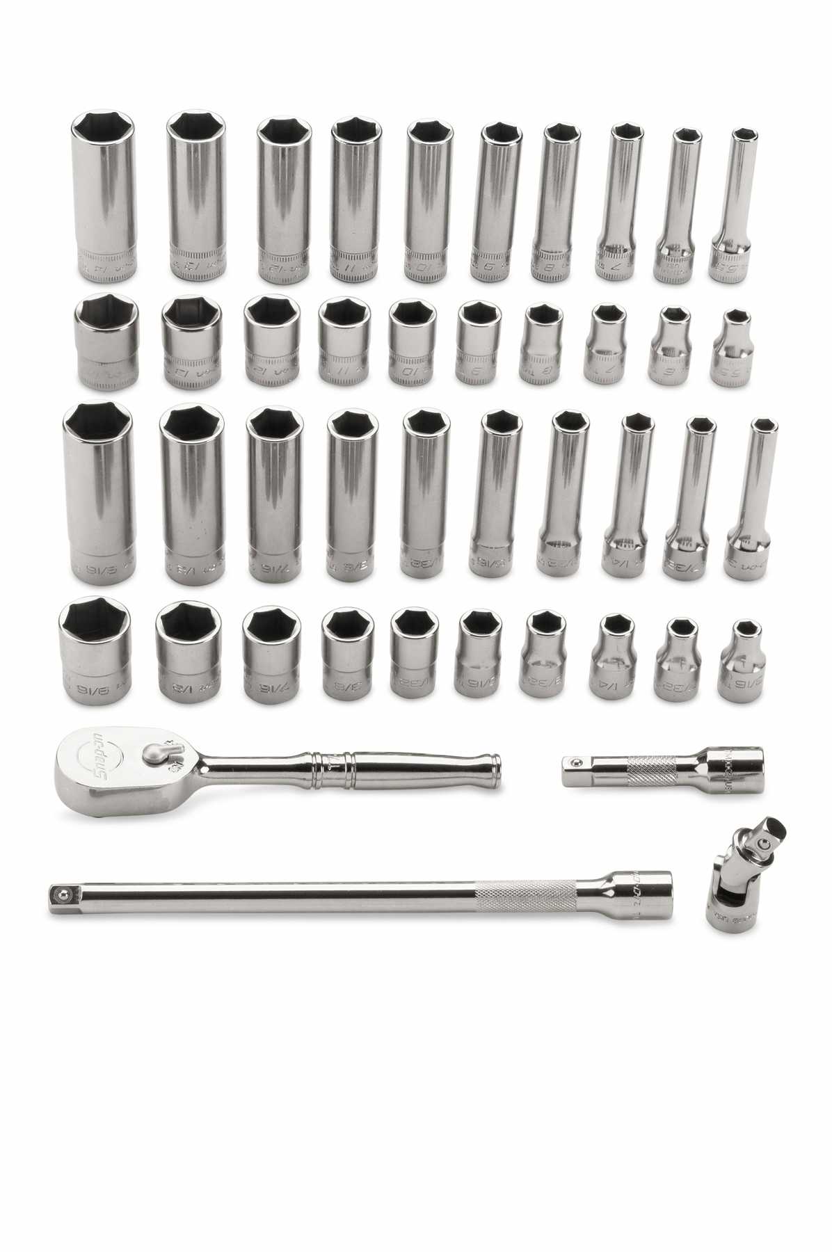 44 pc 1/4" Drive 6-Point Metric/ SAE General Service Set (Red)