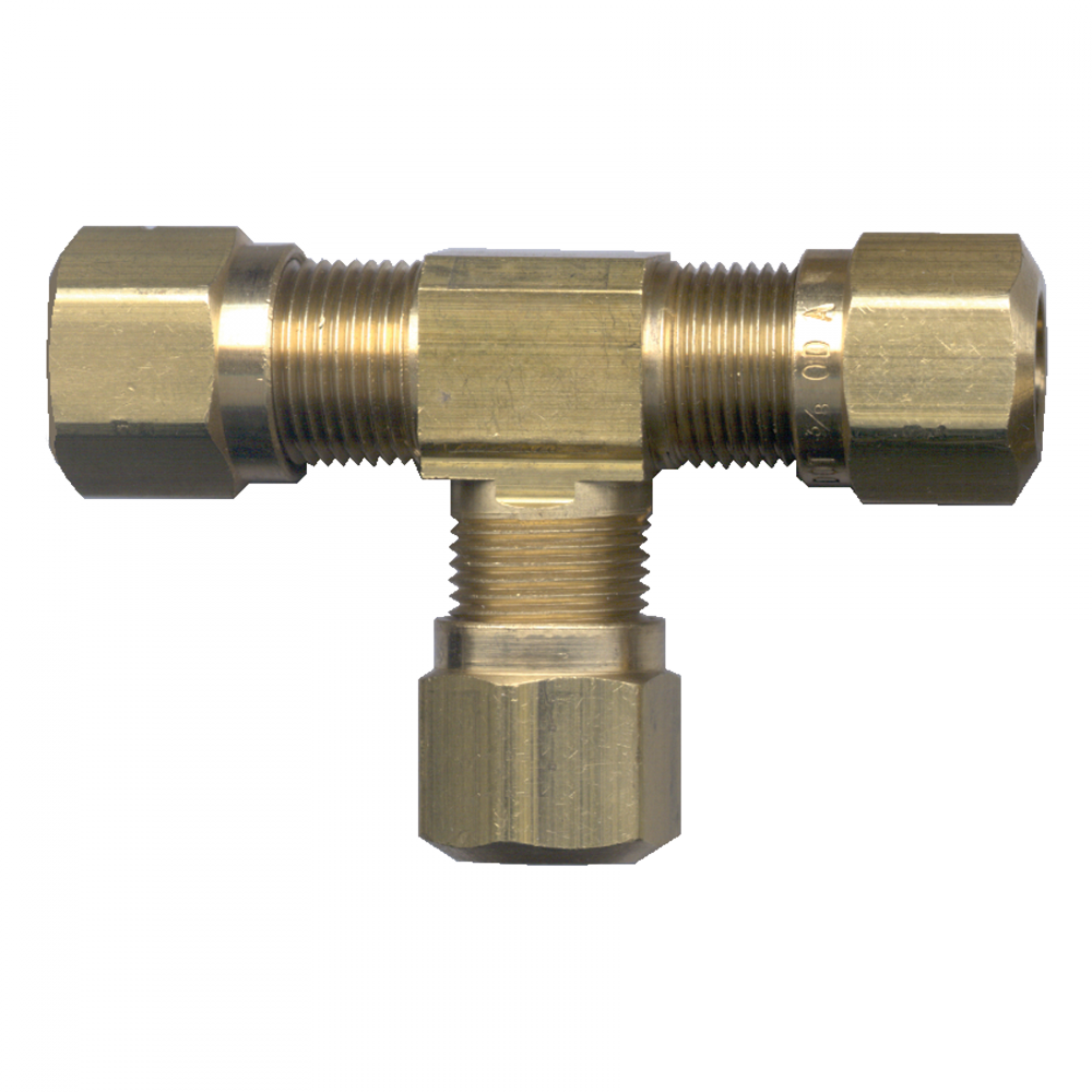 D.O.T. Air Brake J844D Tube Union Tee, Brass, 1/2 Tube