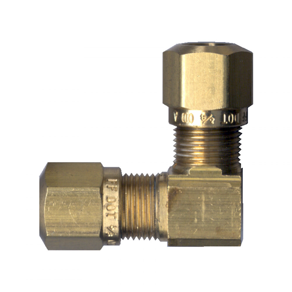 D.O.T. Air Brake J844D Tube 90° Union Elbow, Brass, 1/2 Tube