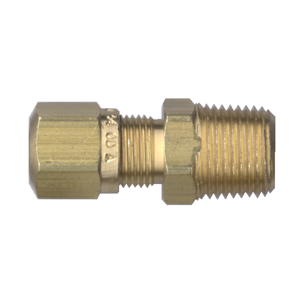 D.O.T. Air Brake J844D Tube 90° Male Pipe Connector, Brass, 1/2 Tube X 1/2 Pipe