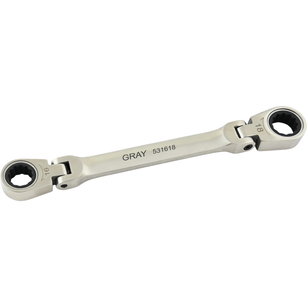 Double Box Wrench - 16 x 18mm, Flex Head