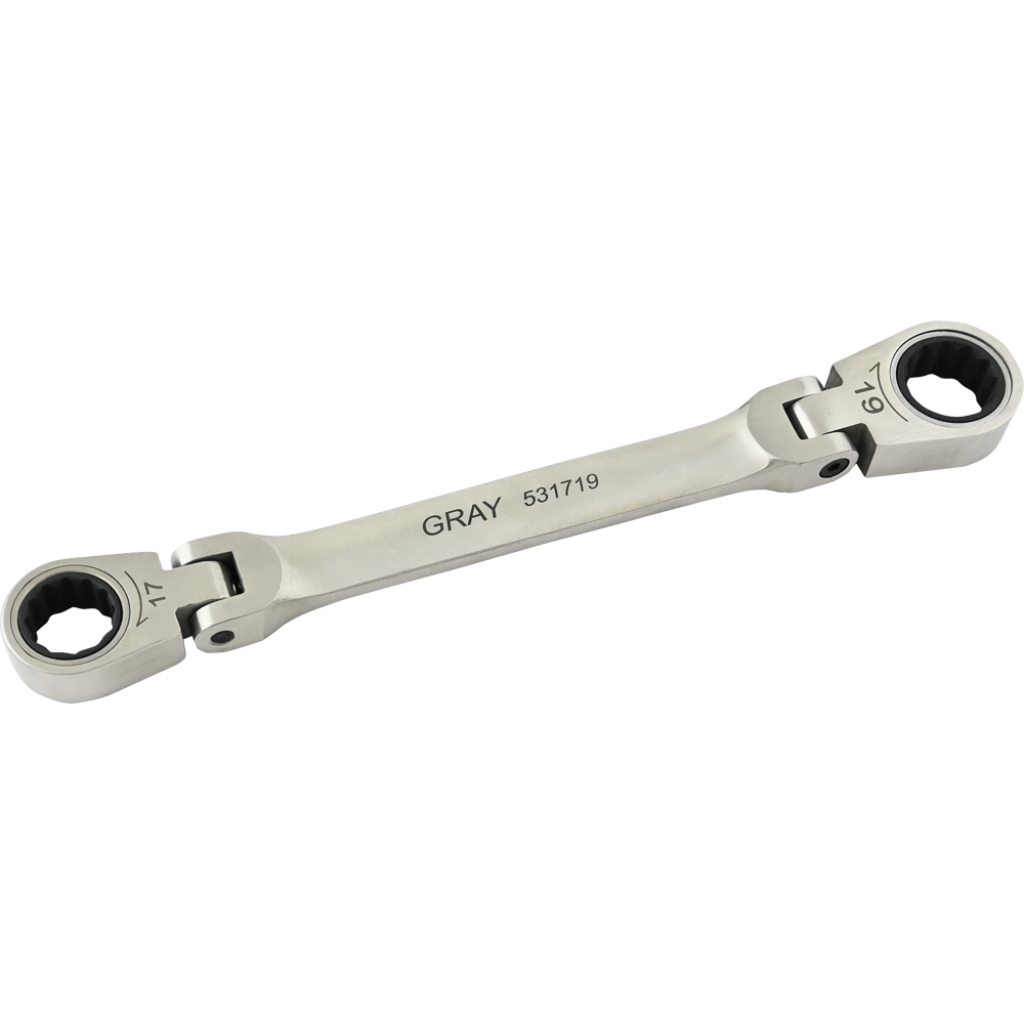 Clé à douille double - 17 x 19 mm, tête flexible