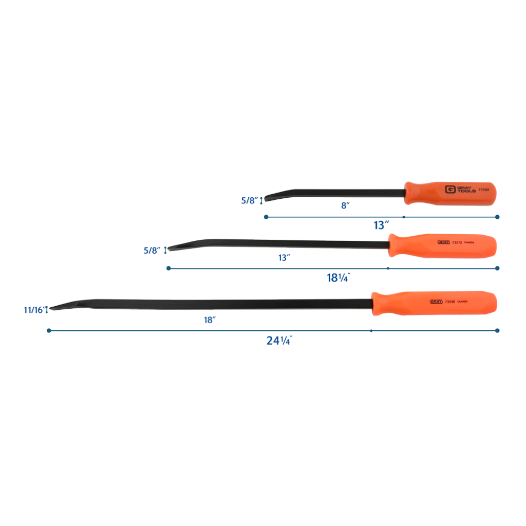 3-Piece Pry Bar Set with Screwdriver Handles