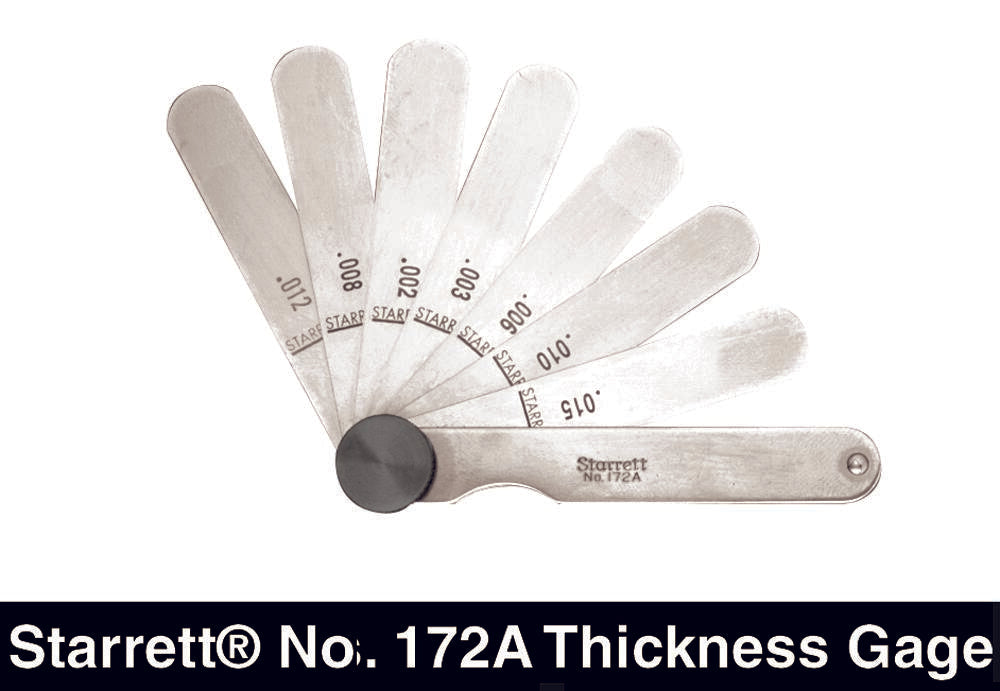Jauge d'épaisseur en acier trempé, plage de 0,0015" à 0,015", 9 lames