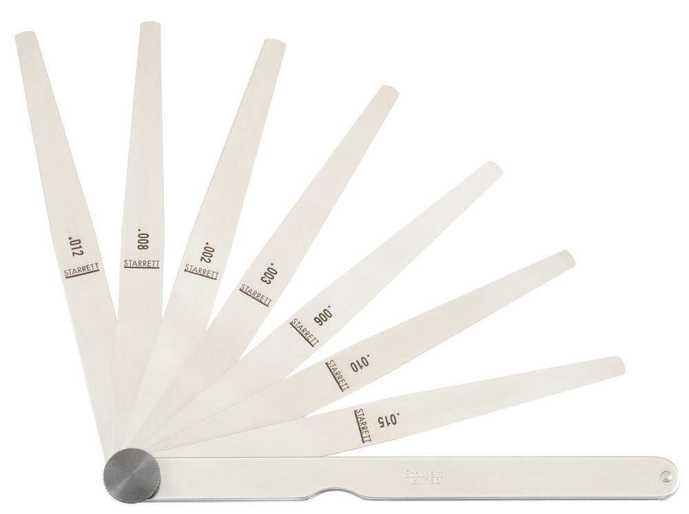 Jauge d'épaisseur en acier trempé, plage de 0,002" à 0,015", 8 lames coniques