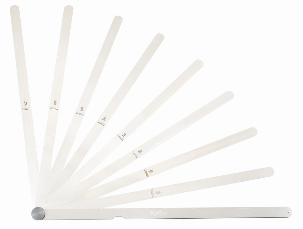 Jauge d'épaisseur en acier trempé, plage de 0,002 à 0,015 po, 8 lames