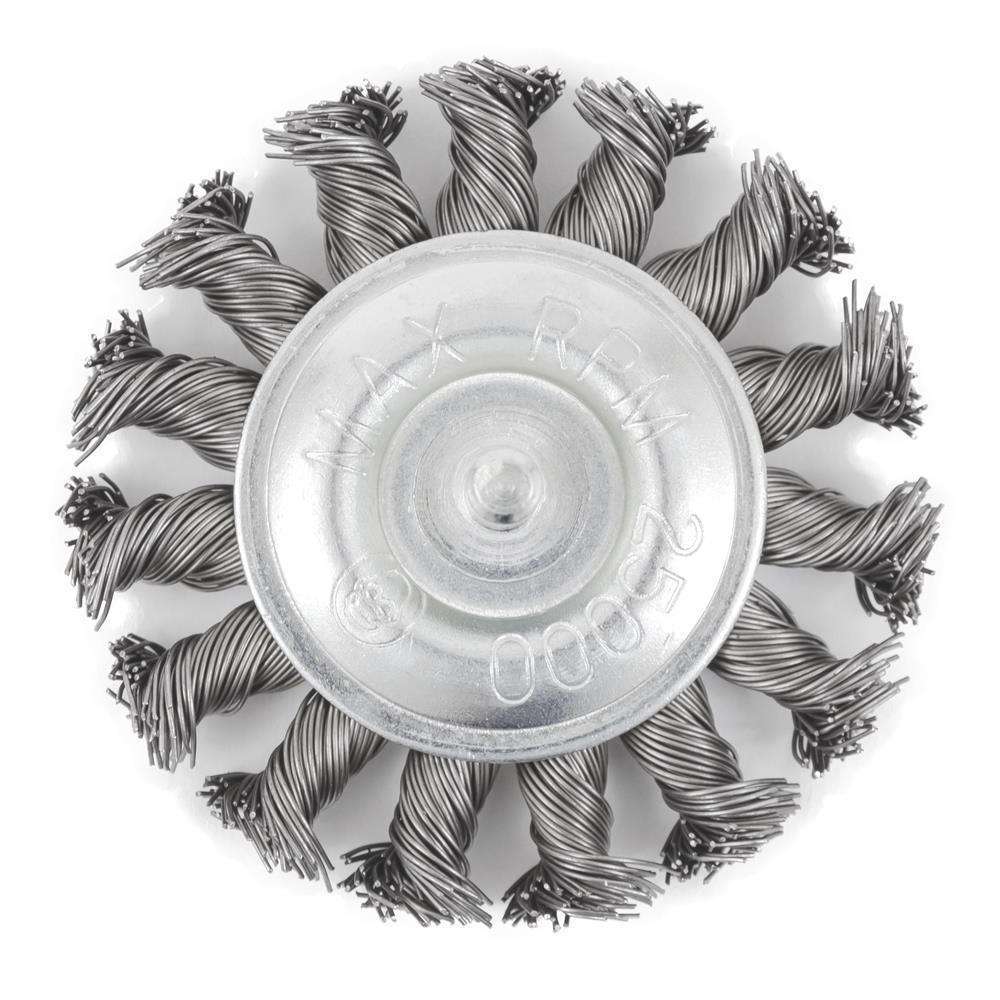 3 x 1/4" Shaft Mounted Knot Twisted Radial Brush