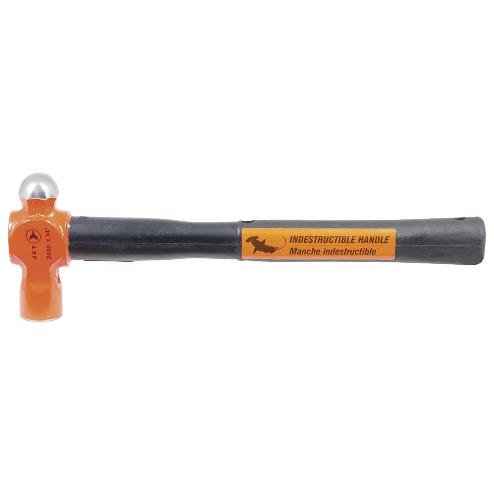 24 oz x 14" Indestructible Handle Ball Pein Hammer - Super Heavy Duty