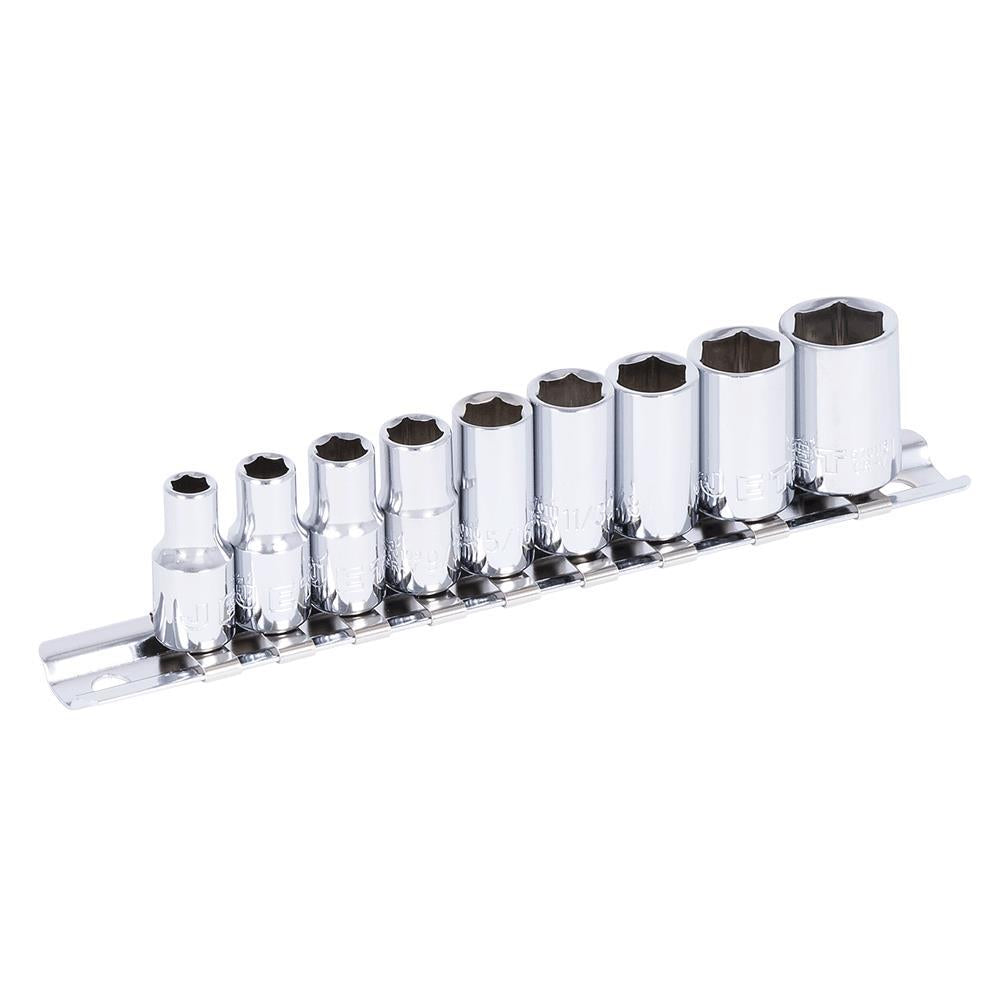 9 PC 1/4" DR SAE Socket Set - 6 Point