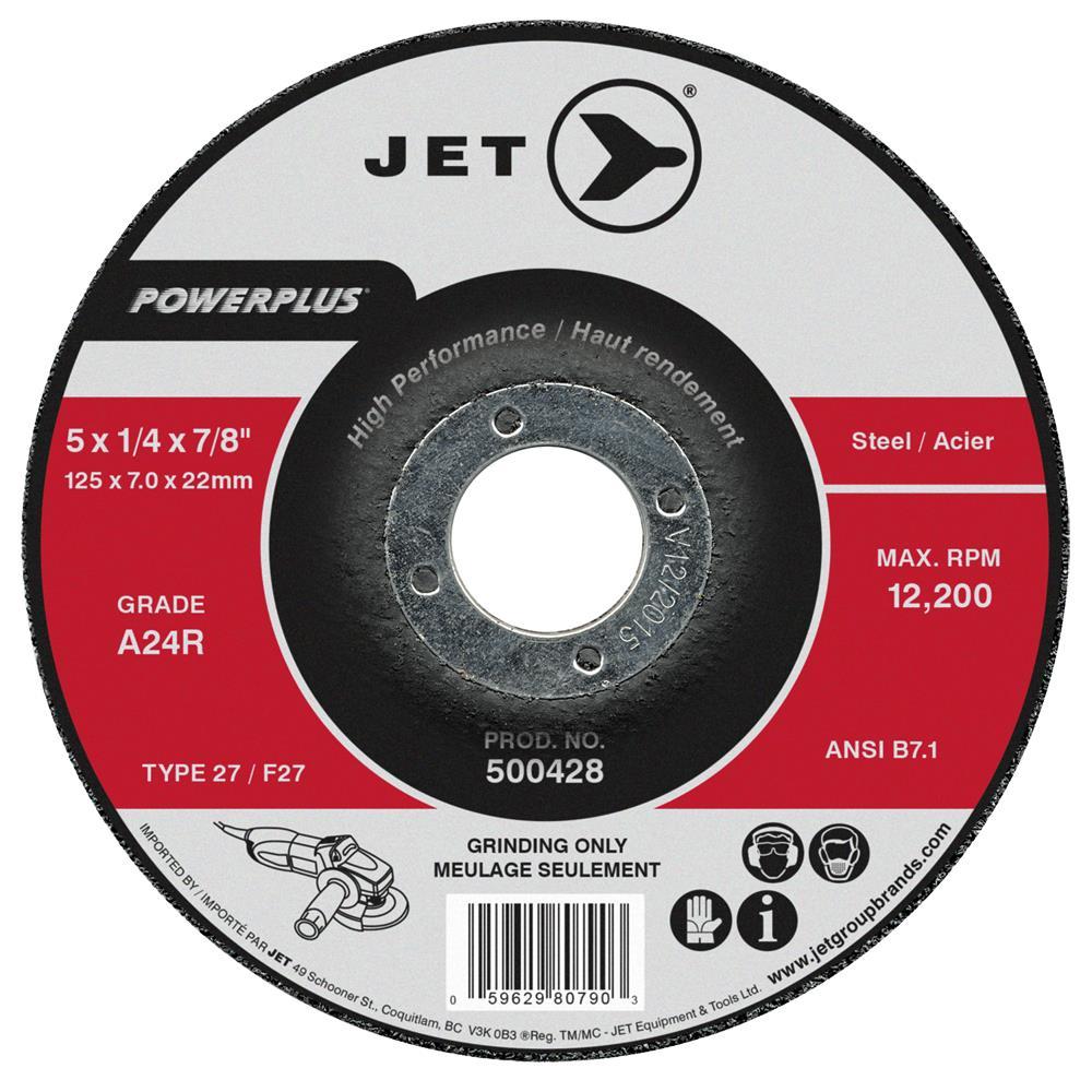 5 x 1/4 x 7/8 A24R POWERPLUS T27 Grinding Wheel