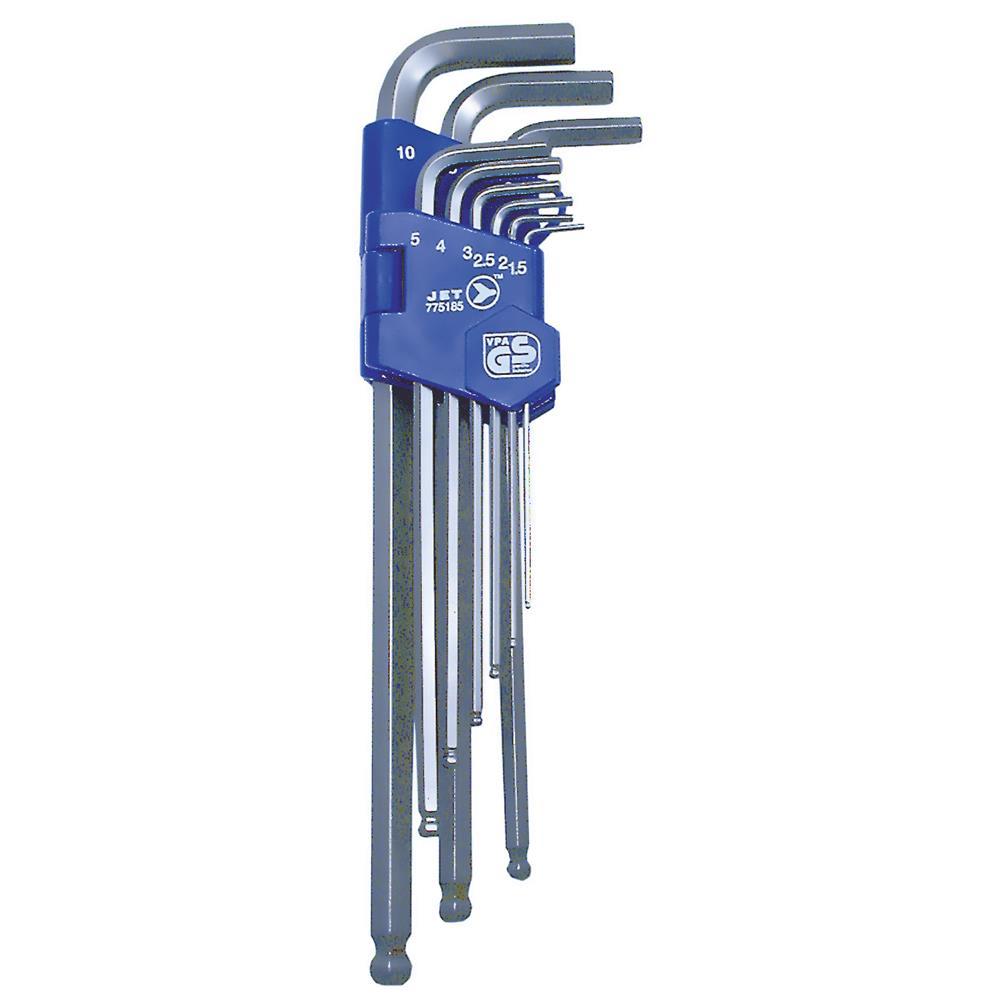 9 PC Metric Extra Long Ball Nose Hex Key Set