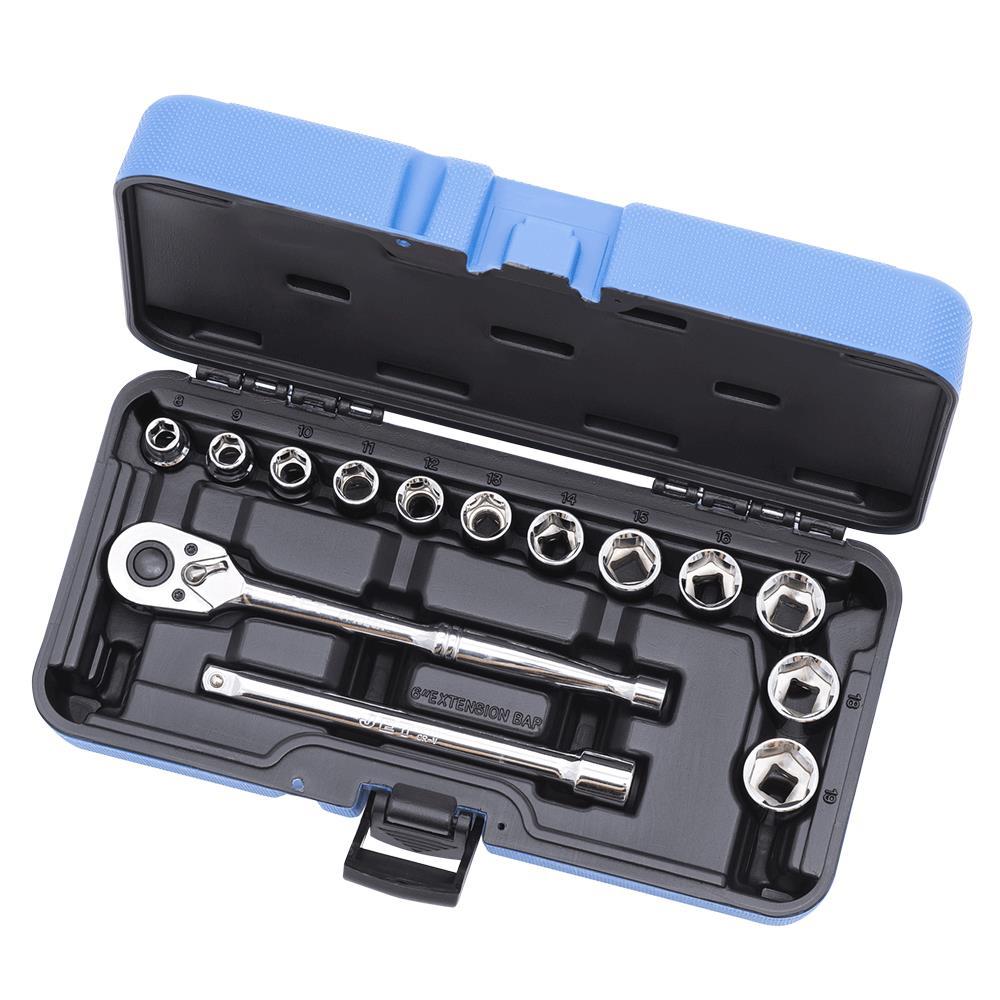 15 PC 3/8" DR Metric Socket Wrench Set - 6 Point