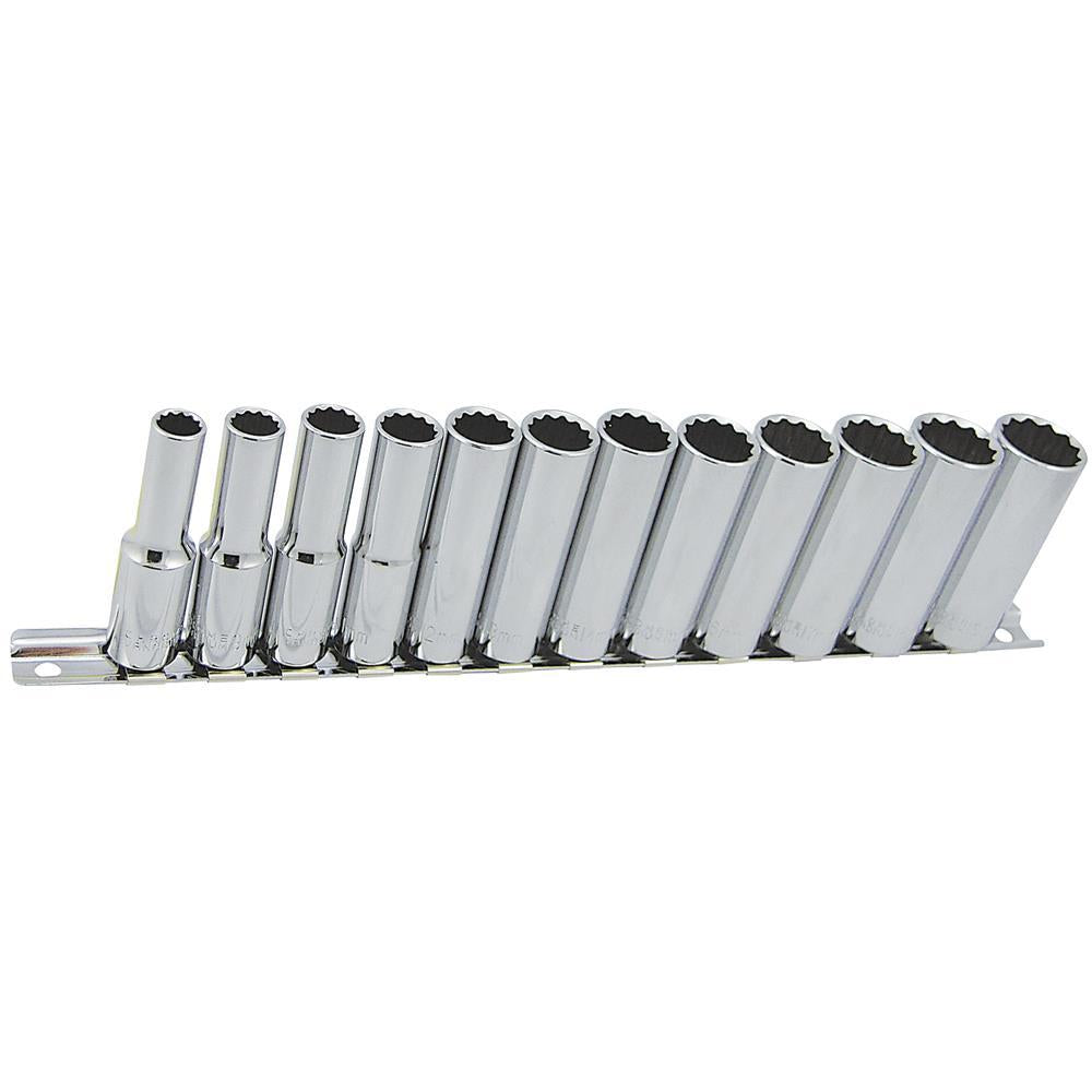 12 PC 3/8" DR Deep Metric Socket Set - 12 Point