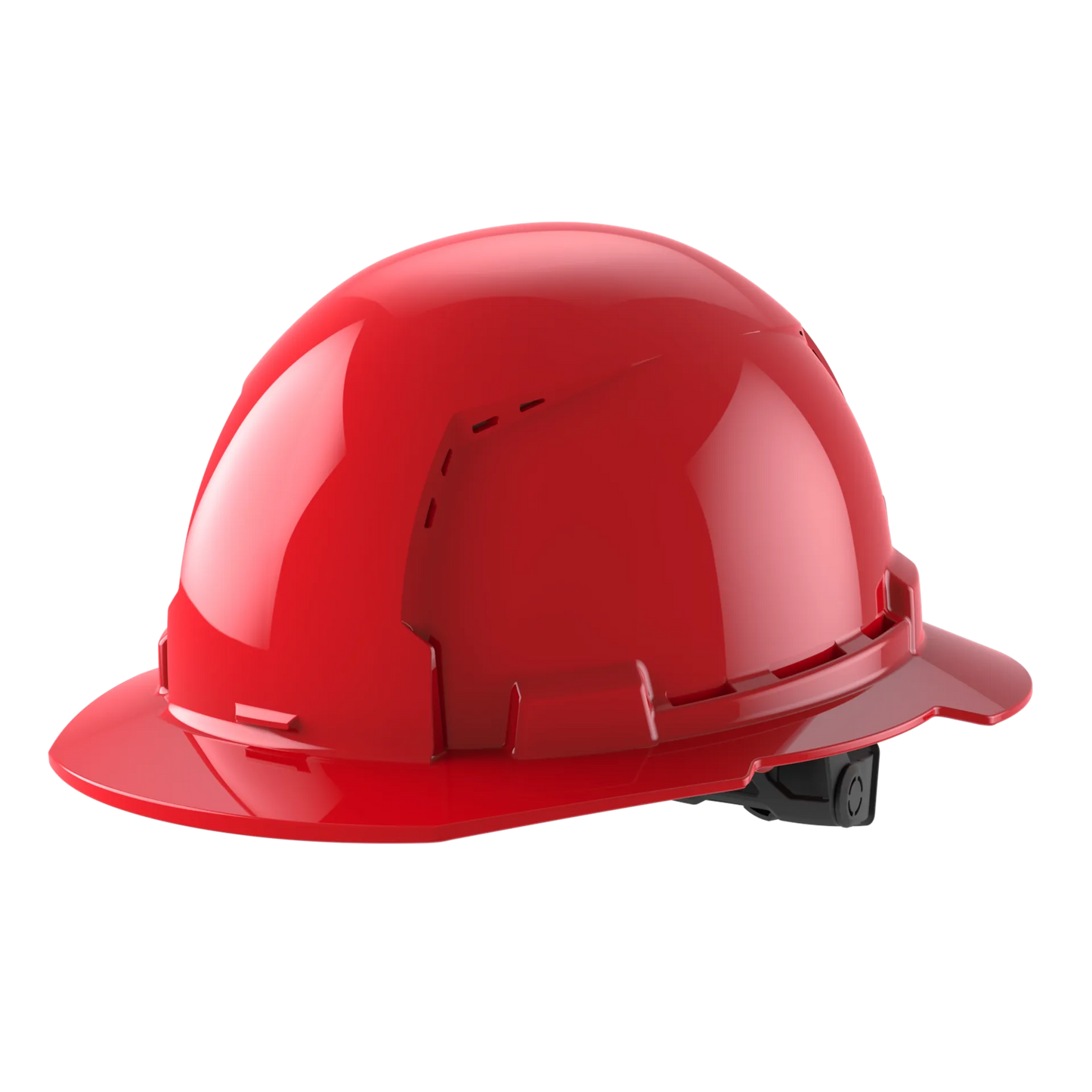Bolt™ Full Brim Hard Hat White/6pt Ratcheting Suspension, Vented - Type 1, Class e, Red