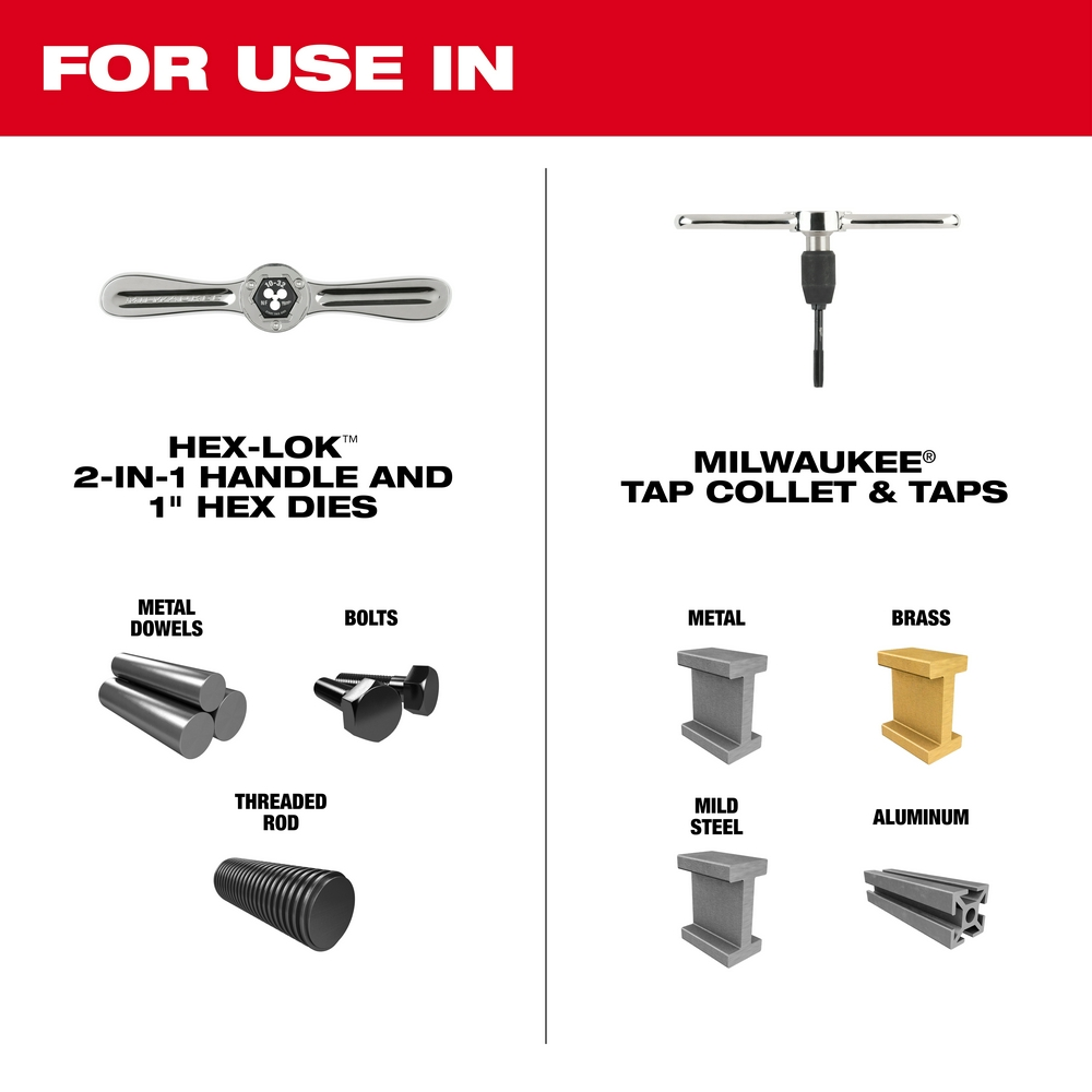 38PC Metric Tap & Die PACKOUT™ Set w/ HEX-LOK™ 2-in-1 Handle