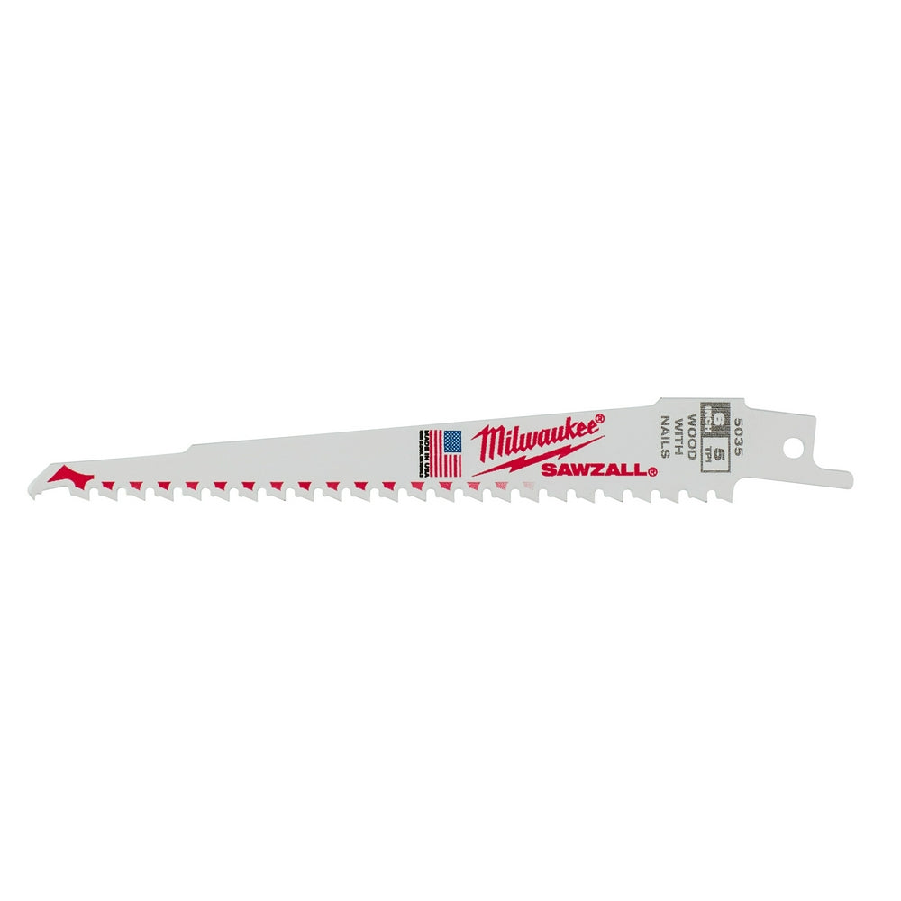 Sawzall® Blade 6" 5 Tpi 100/pk