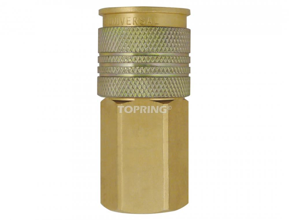 1/4 Universal Brass Quick Coupler 3/8 (F), Uniquik Model, NPT