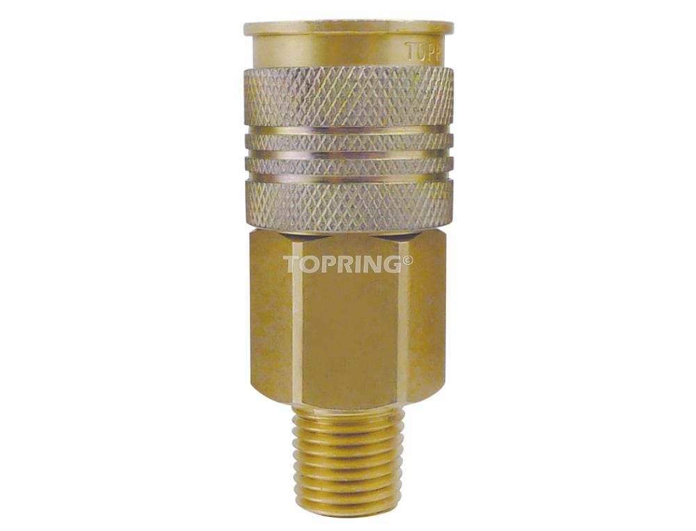 Raccord rapide industriel en laiton 1/4 1/4 (M), modèle Uniquik, NPT