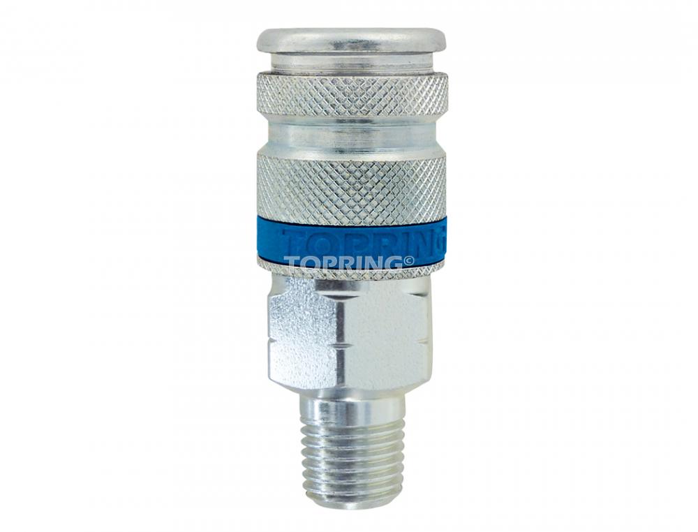 1/4 Industrial Steel Quick Coupler 1/4 (M) NPT, Quiksilver Model (20.646)