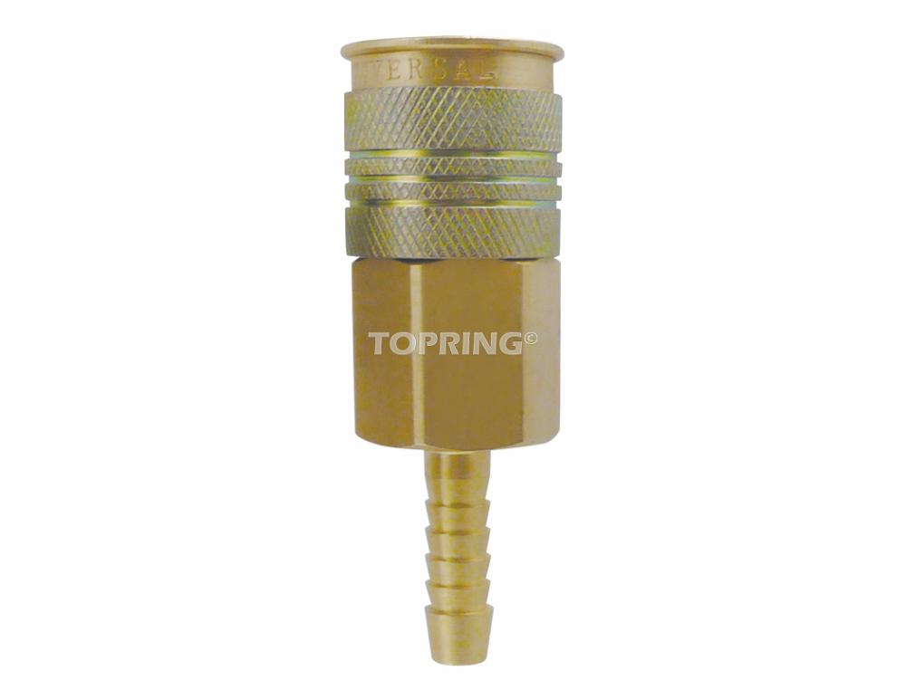 1/4 Universal Brass Quick Coupler With 3/8 Hose Barb, Uniquik Model