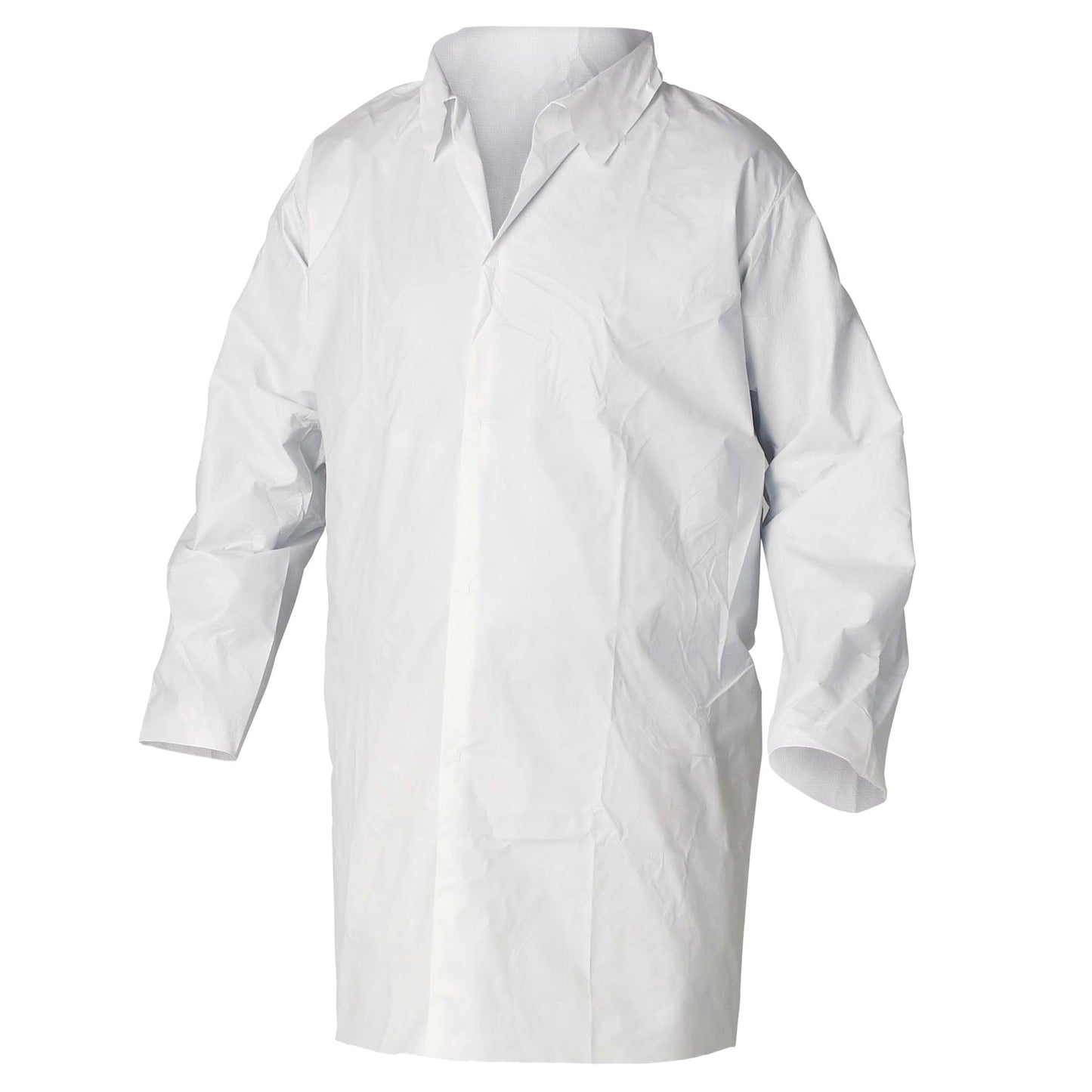 Blouses de protection respirantes contre les particules KleenGuard A20 (36263), coutures surjetées, 5 boutons-pression, poignets élastiques, blanc, grand, 30/caisse