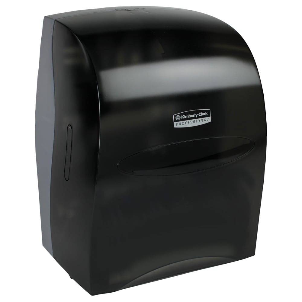 Kimberly-Clark Professional™ Sanitouch Manual Hard Roll Towel Dispenser (09990), Black, for 1.5" Core Roll Towels, 12.63" x 16.13" x 10.2" (Qty 1)