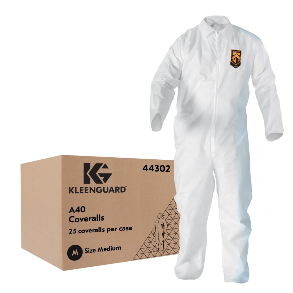 KleenGuard™ A70 Chemical Spray Protection Coveralls (09817), Zipper Front, Storm Flap, Elastic Wrists, Ankles & Hood, Yellow, Reflex Design, 4XL (Qty 12)