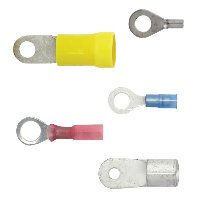 Ring crimp/shrink terminal wire 22-18ga stud 3/8 25/pk