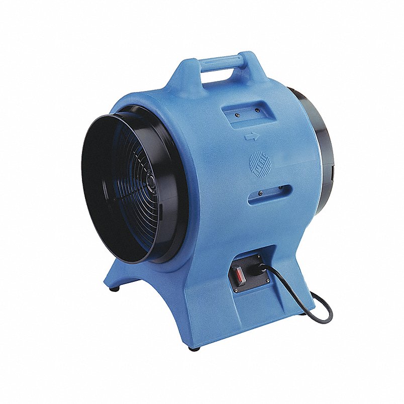 Ventilateur pour Espaces Confines AMERIC : 115 V AC, 12 po de diamètre de conduit, 1 hp de puissance, 2 780 cfm de débit maximal en air libre