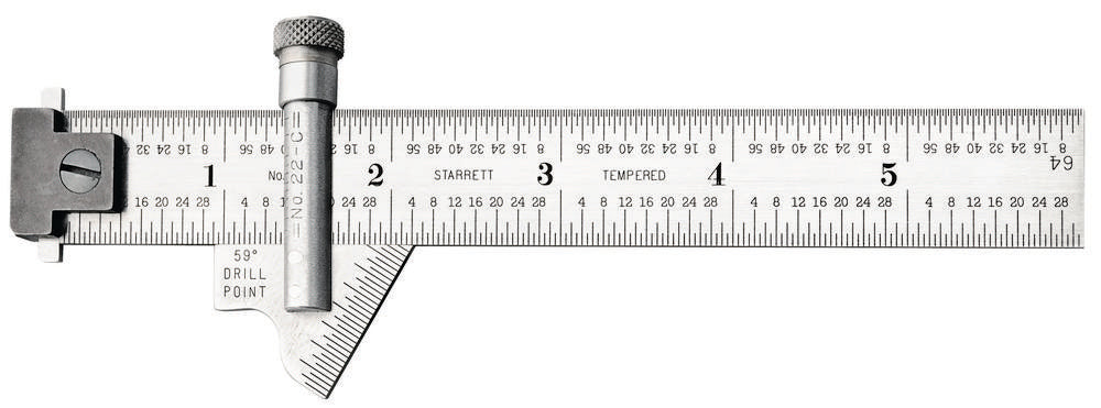Jauge de point de perçage 6"/150 mm biseau 0-59 degrés