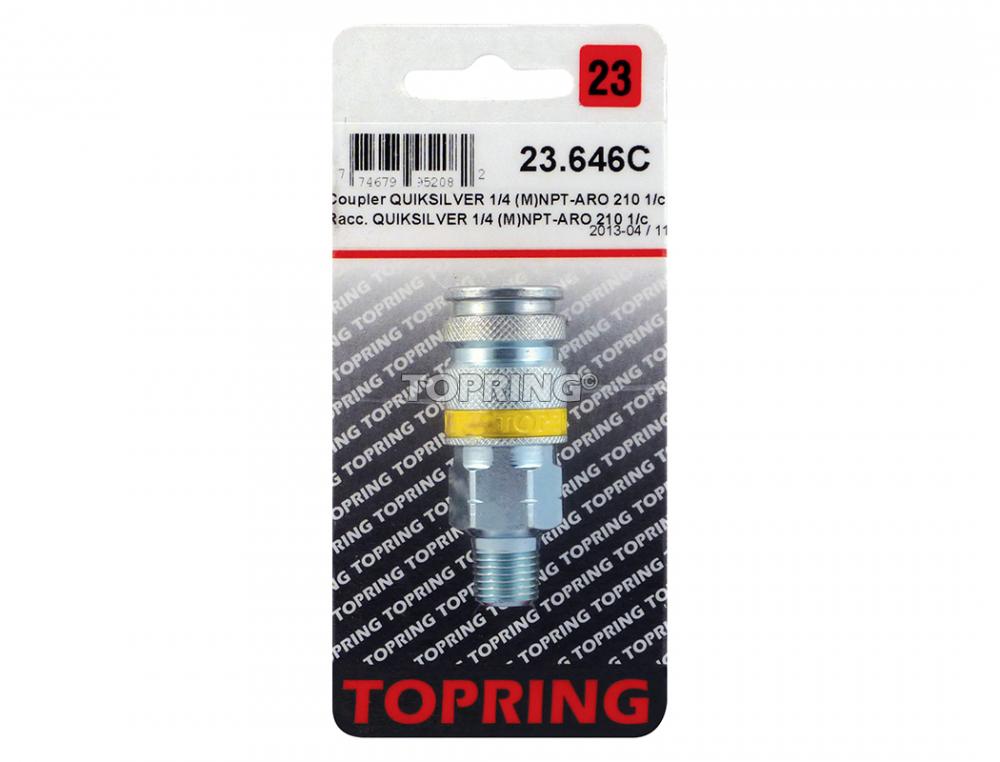 1/4 Aro 210 Steel Quick Coupler 1/4 (M) NPT, Quiksilver Model Product #:23.646C